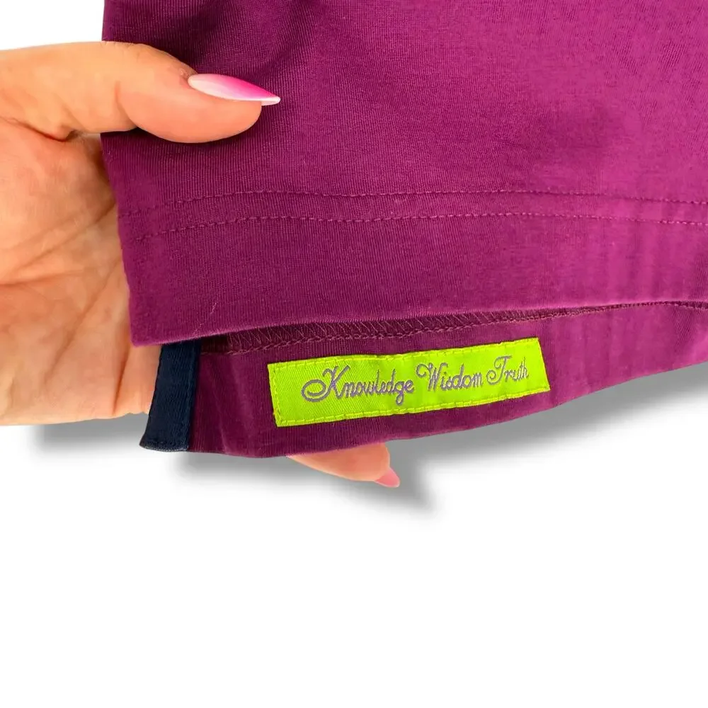 Robert Graham Easton Short Sleeve Knit Polo Solid Berry Purple, Skull M